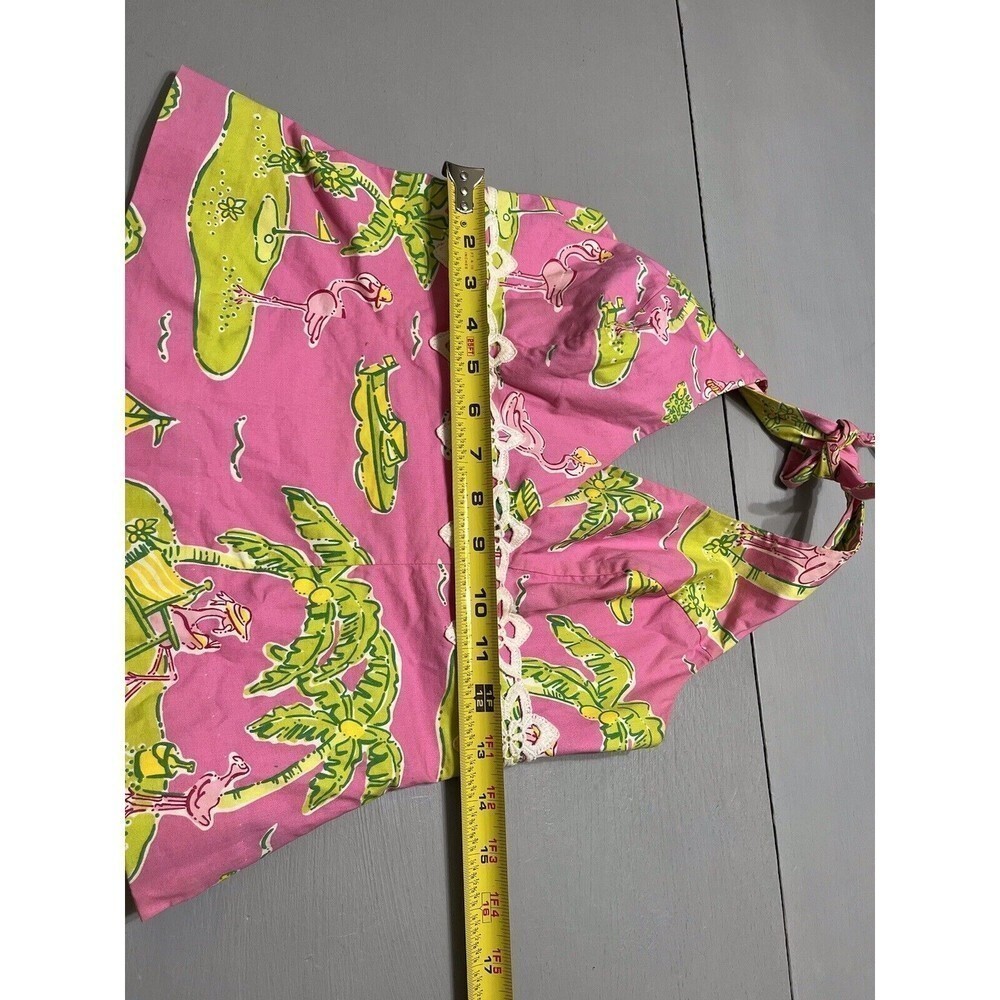 Lilly Pulitzer Halter Top Size 2 Pink Flamingo Island Vacation Cruise Boating - Picture 3 of 10